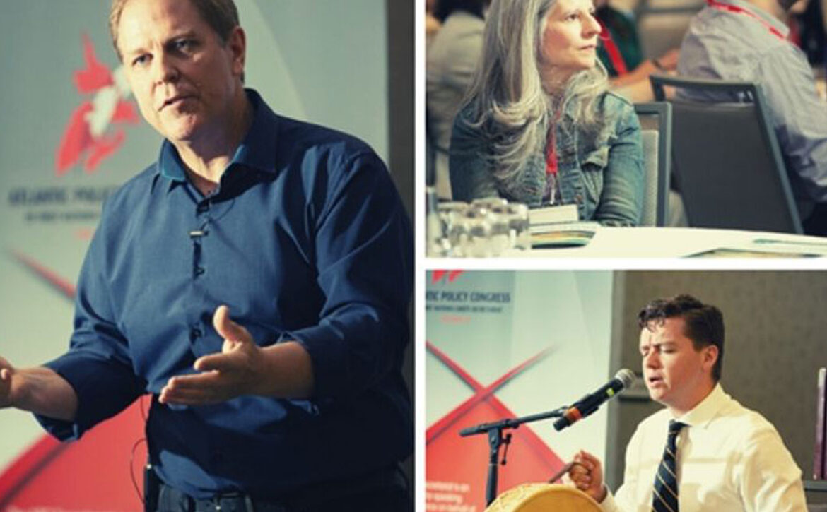 photo montage of participants in the 2022 atlantic policy congress plus logos of host organizations
