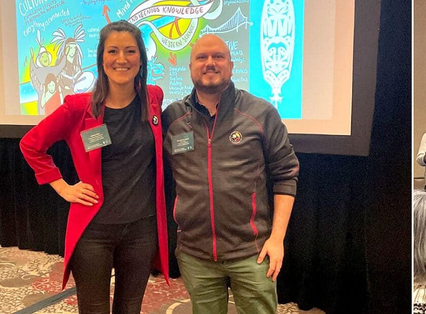 photo of mallory rose and paul-antoine cardin at at 2025 terrestrial cumulative effects initiative gathering